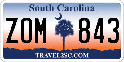 SC license plate ZOM843
