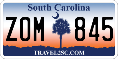 SC license plate ZOM845
