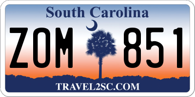 SC license plate ZOM851