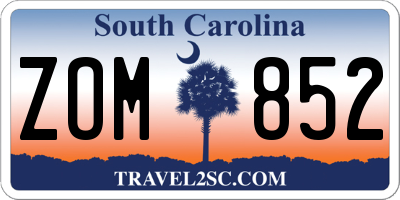 SC license plate ZOM852