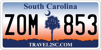 SC license plate ZOM853