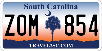 SC license plate ZOM854