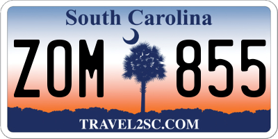 SC license plate ZOM855