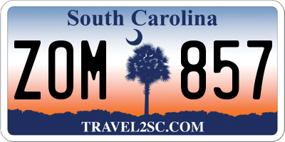 SC license plate ZOM857