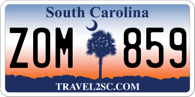SC license plate ZOM859
