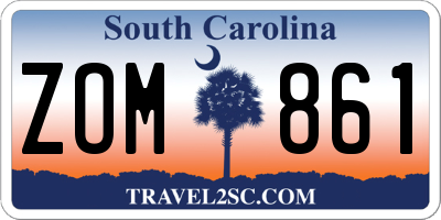SC license plate ZOM861