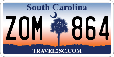 SC license plate ZOM864
