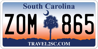 SC license plate ZOM865