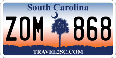 SC license plate ZOM868