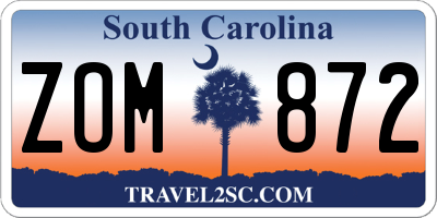 SC license plate ZOM872