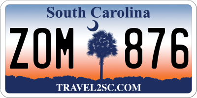 SC license plate ZOM876