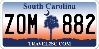 SC license plate ZOM882