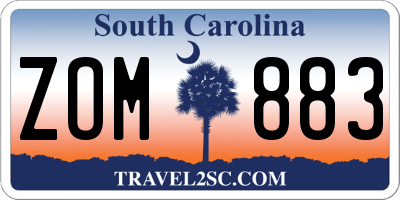 SC license plate ZOM883