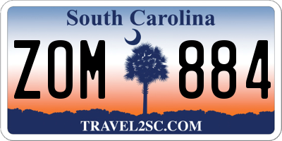 SC license plate ZOM884