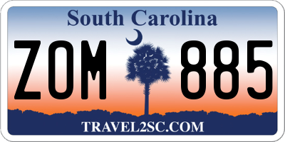 SC license plate ZOM885
