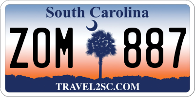 SC license plate ZOM887