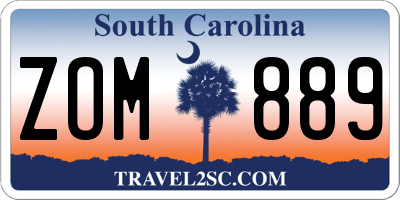 SC license plate ZOM889