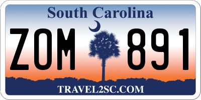 SC license plate ZOM891