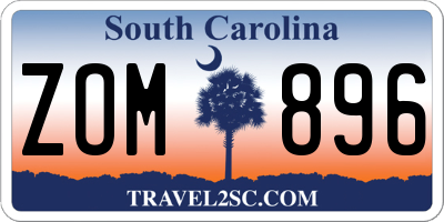 SC license plate ZOM896