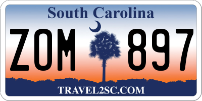 SC license plate ZOM897