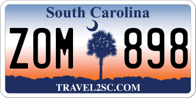 SC license plate ZOM898