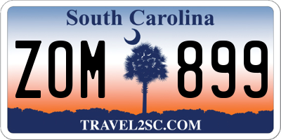SC license plate ZOM899