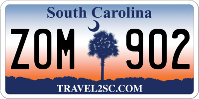 SC license plate ZOM902