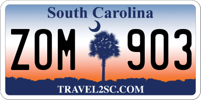 SC license plate ZOM903