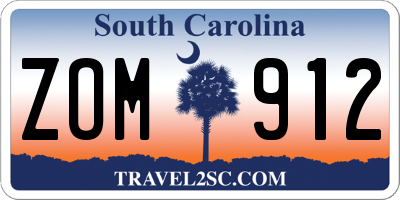 SC license plate ZOM912