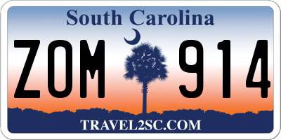 SC license plate ZOM914