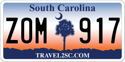 SC license plate ZOM917