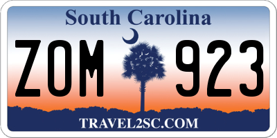 SC license plate ZOM923