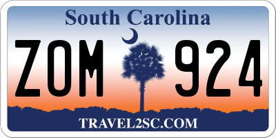 SC license plate ZOM924