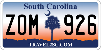 SC license plate ZOM926