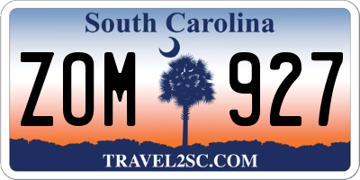 SC license plate ZOM927