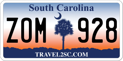 SC license plate ZOM928
