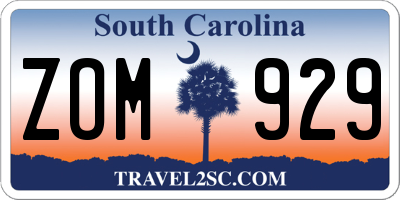 SC license plate ZOM929