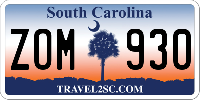 SC license plate ZOM930