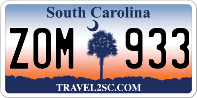 SC license plate ZOM933