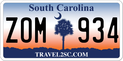 SC license plate ZOM934