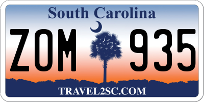 SC license plate ZOM935