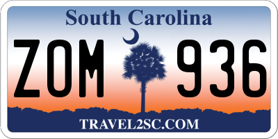 SC license plate ZOM936