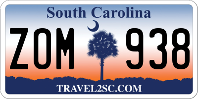 SC license plate ZOM938