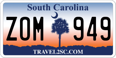 SC license plate ZOM949