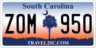 SC license plate ZOM950