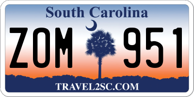 SC license plate ZOM951