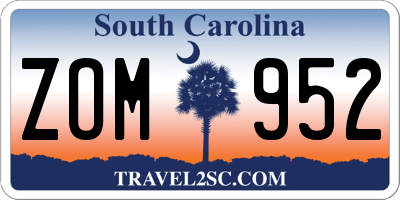SC license plate ZOM952
