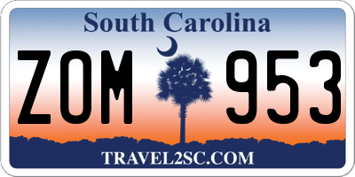SC license plate ZOM953