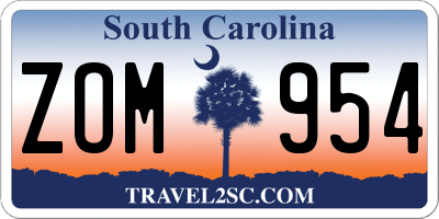 SC license plate ZOM954