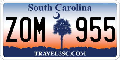 SC license plate ZOM955
